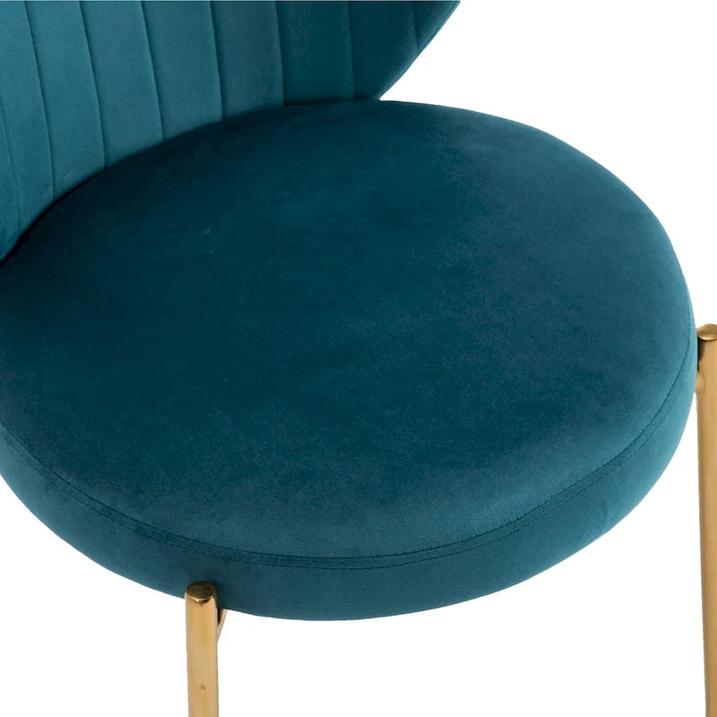 Chaises de salle à manger en velours, petites chaises d'appoint mignonnes avec pieds en métal doré, lot de 2