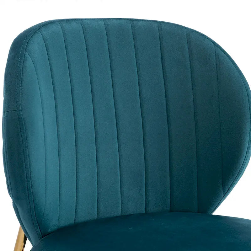 Chaises de salle à manger en velours, petites chaises d'appoint mignonnes avec pieds en métal doré, lot de 2