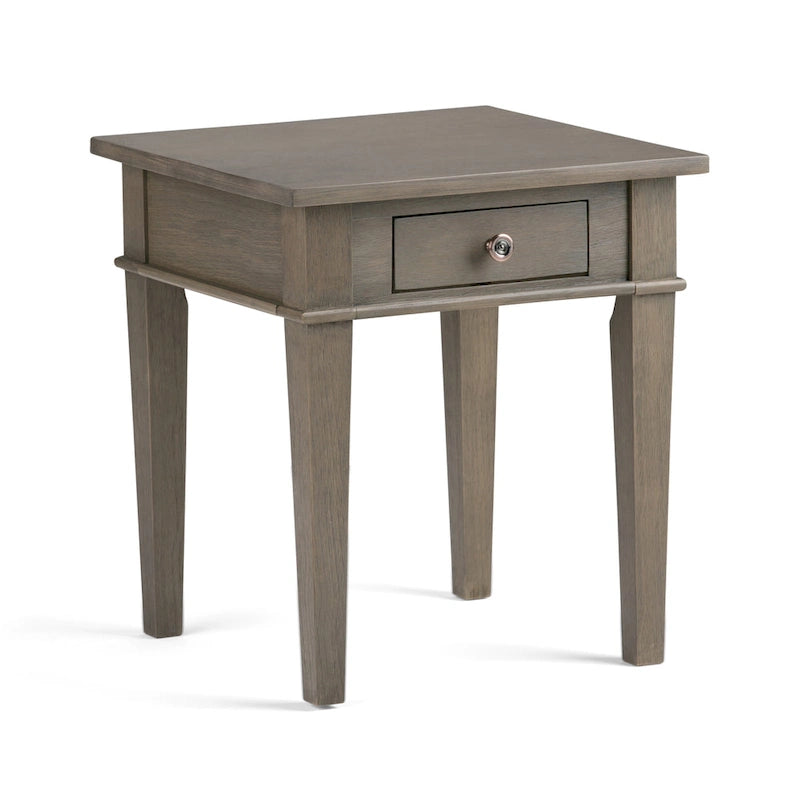 Table d'appoint rectangulaire de style transitionnel en bois massif de 45,7 cm de large - 45,7 cm de large x 45,7 cm de profondeur x 50,8 cm de haut