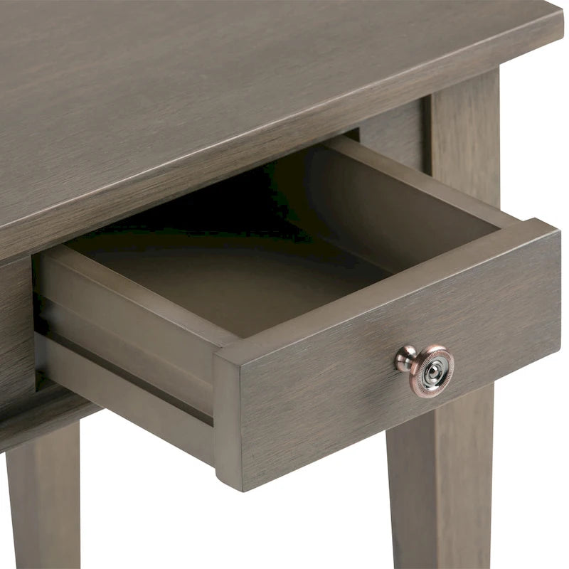 Table d'appoint rectangulaire de style transitionnel en bois massif de 45,7 cm de large - 45,7 cm de large x 45,7 cm de profondeur x 50,8 cm de haut