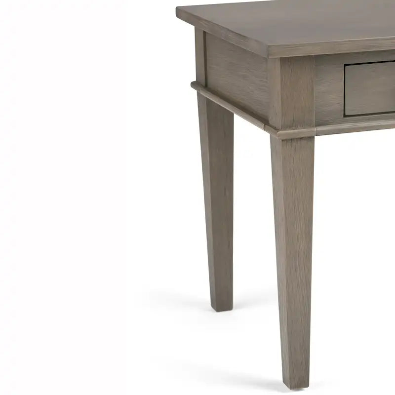 Table d'appoint rectangulaire de style transitionnel en bois massif de 45,7 cm de large - 45,7 cm de large x 45,7 cm de profondeur x 50,8 cm de haut