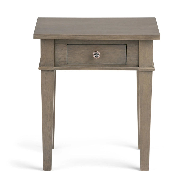 Table d'appoint rectangulaire de style transitionnel en bois massif de 45,7 cm de large - 45,7 cm de large x 45,7 cm de profondeur x 50,8 cm de haut