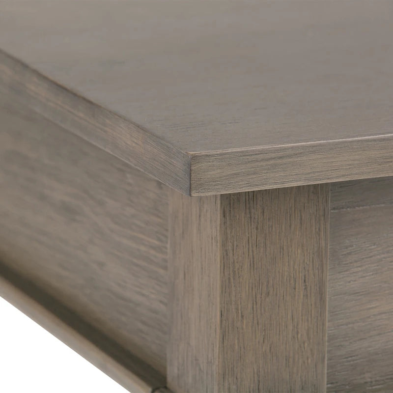 Table d'appoint rectangulaire de style transitionnel en bois massif de 45,7 cm de large - 45,7 cm de large x 45,7 cm de profondeur x 50,8 cm de haut