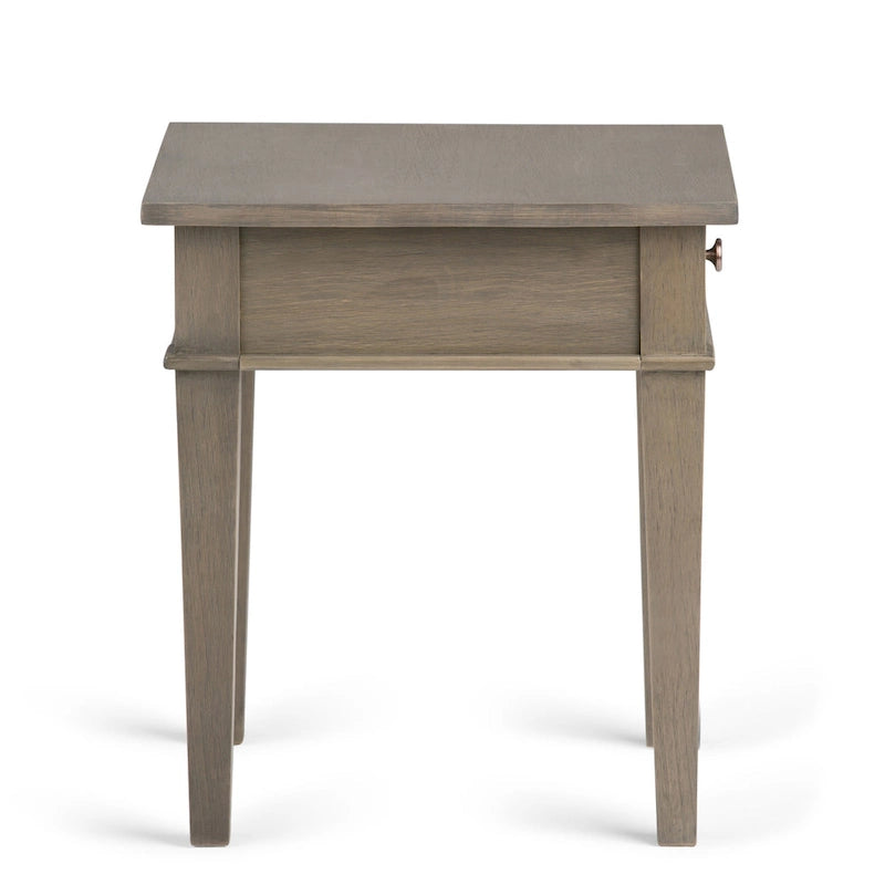 Table d'appoint rectangulaire de style transitionnel en bois massif de 45,7 cm de large - 45,7 cm de large x 45,7 cm de profondeur x 50,8 cm de haut