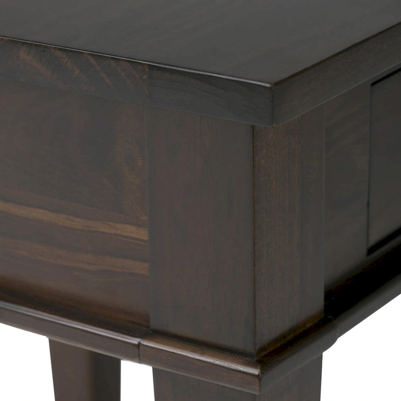 Table d'appoint rectangulaire de style transitionnel en bois massif de 45,7 cm de large - 45,7 cm de large x 45,7 cm de profondeur x 50,8 cm de haut
