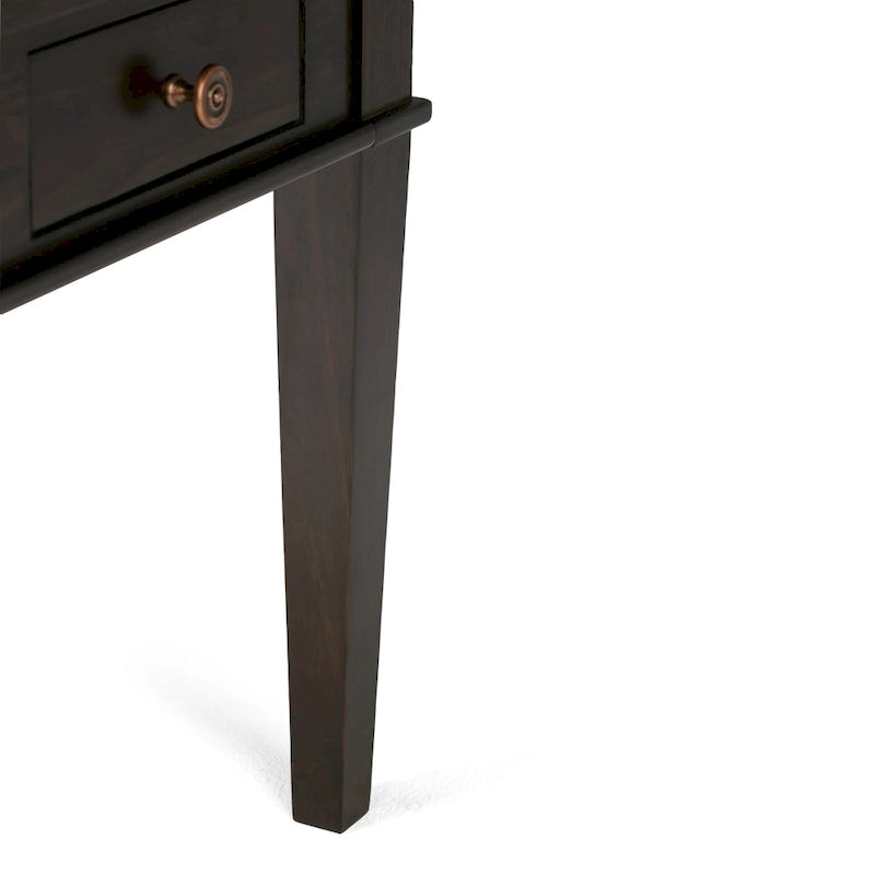 Table d'appoint rectangulaire de style transitionnel en bois massif de 45,7 cm de large - 45,7 cm de large x 45,7 cm de profondeur x 50,8 cm de haut