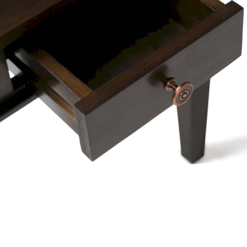 Table d'appoint rectangulaire de style transitionnel en bois massif de 45,7 cm de large - 45,7 cm de large x 45,7 cm de profondeur x 50,8 cm de haut
