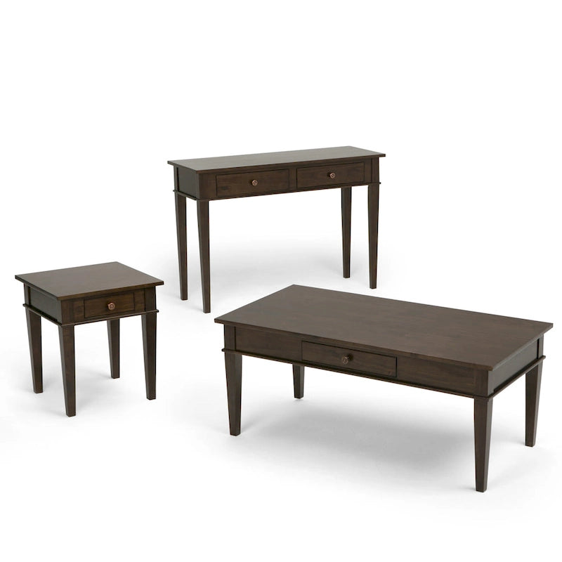 Table d'appoint rectangulaire de style transitionnel en bois massif de 45,7 cm de large - 45,7 cm de large x 45,7 cm de profondeur x 50,8 cm de haut