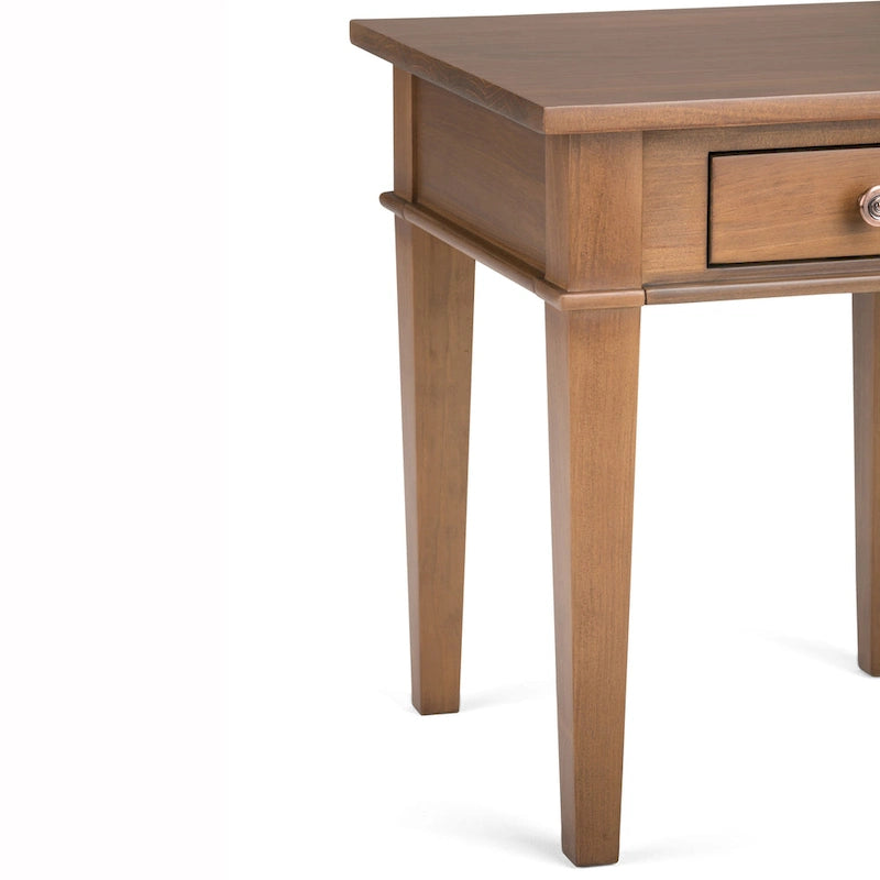 Table d'appoint rectangulaire de style transitionnel en bois massif de 45,7 cm de large - 45,7 cm de large x 45,7 cm de profondeur x 50,8 cm de haut