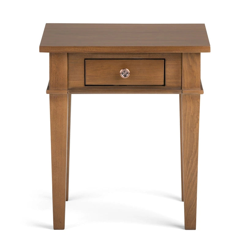Table d'appoint rectangulaire de style transitionnel en bois massif de 45,7 cm de large - 45,7 cm de large x 45,7 cm de profondeur x 50,8 cm de haut