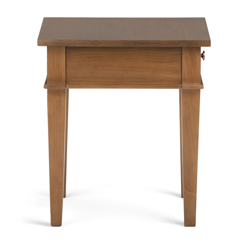 Table d'appoint rectangulaire de style transitionnel en bois massif de 45,7 cm de large - 45,7 cm de large x 45,7 cm de profondeur x 50,8 cm de haut