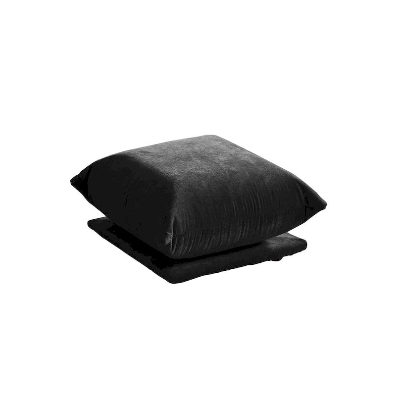 Canapé d'angle en tissu chenille en U 4 places avec 2 poufs