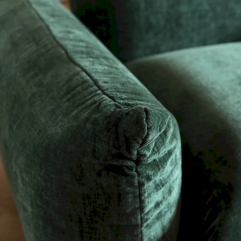Canapé d'angle en tissu chenille en U 4 places avec 2 poufs