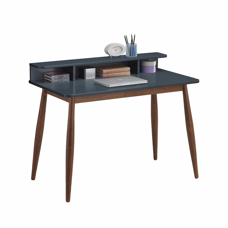 Bureau de rangement en bois gris-bleu