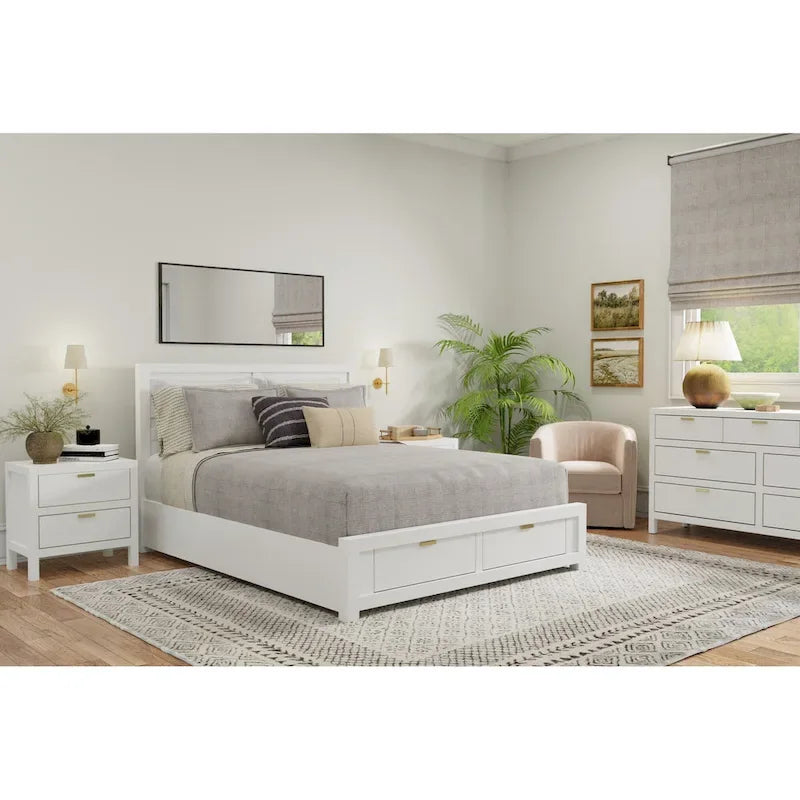 Lit coffre king-size, blanc