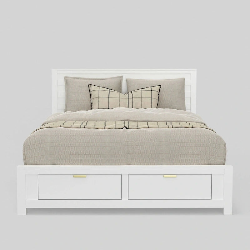 Lit coffre king-size, blanc