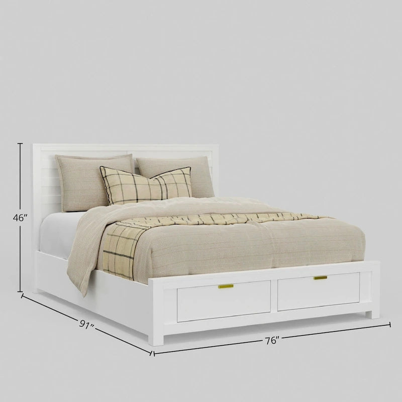 Lit coffre king-size, blanc