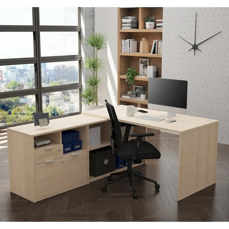 Bureau d'angle à double tiroir