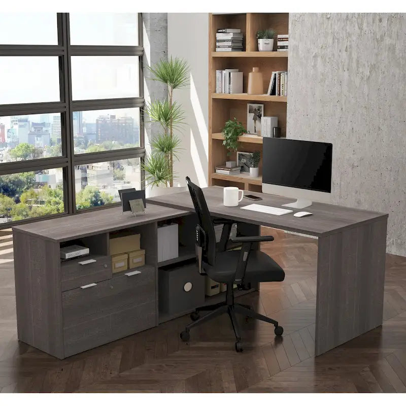 Bureau d'angle à double tiroir