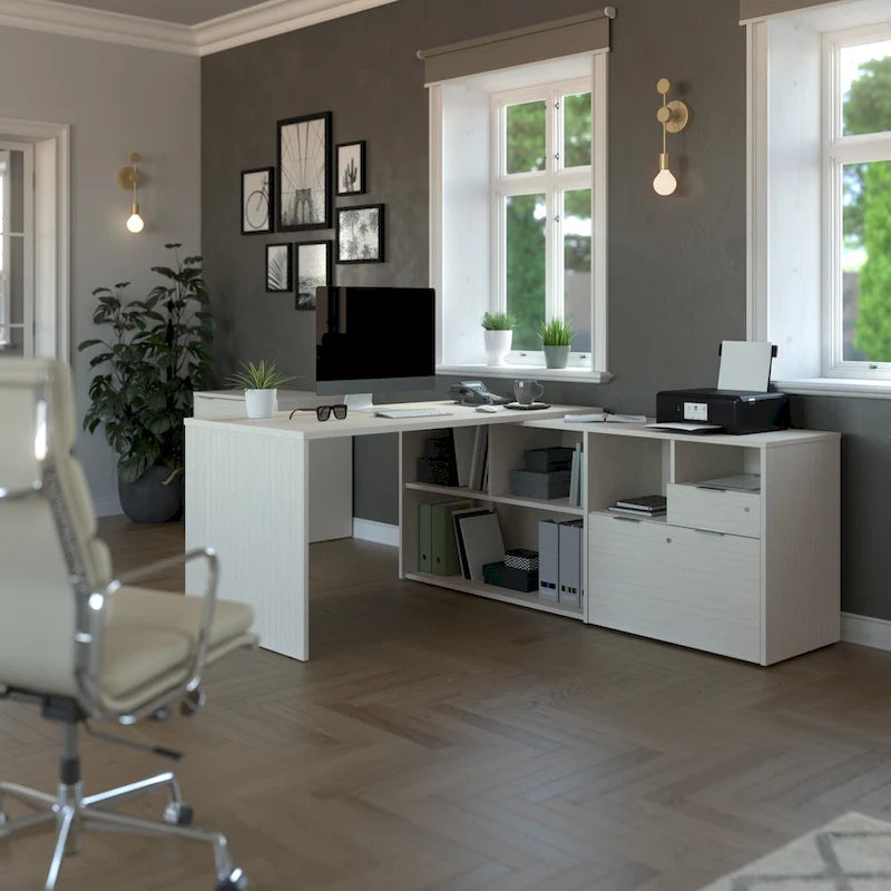Bureau d'angle à double tiroir