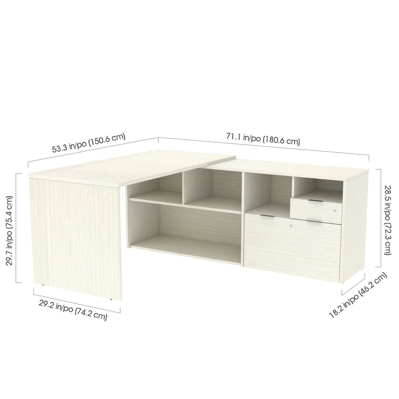 Bureau d'angle à double tiroir