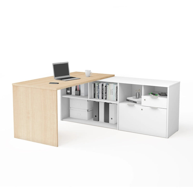 Bureau d'angle à double tiroir