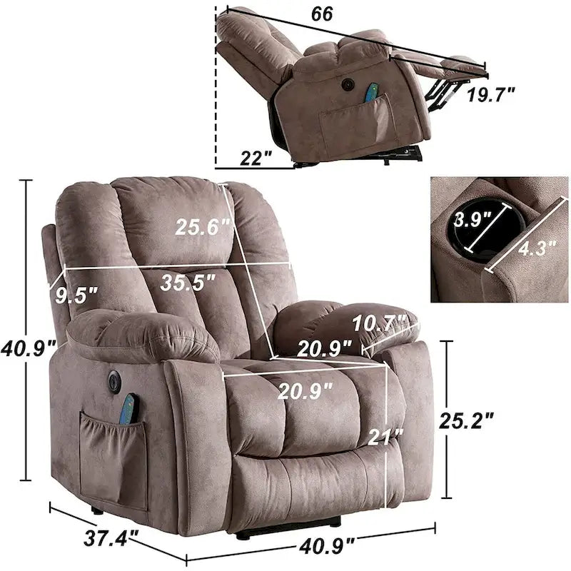 Fauteuil inclinable de massage et de levage électrique