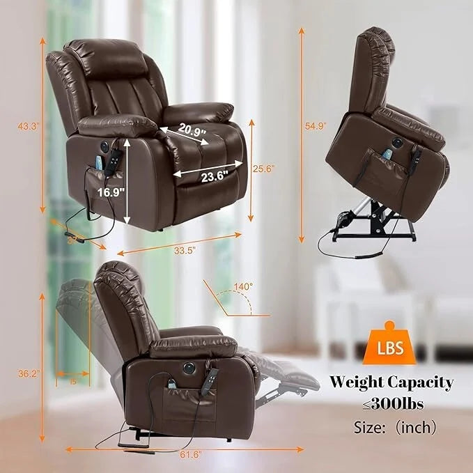 Fauteuil inclinable de massage et de levage électrique