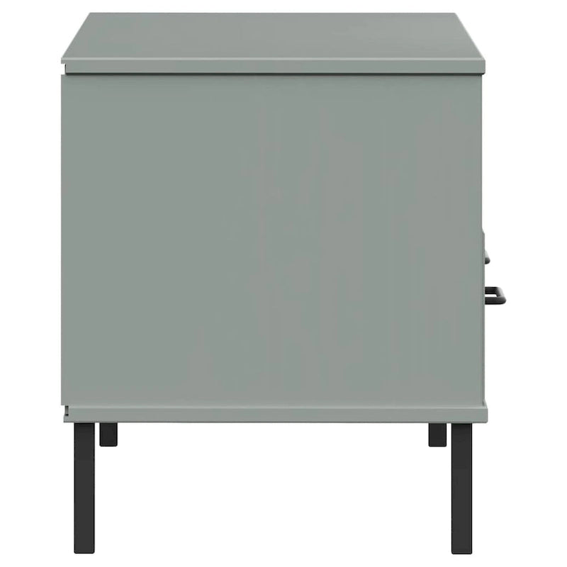 Meuble TV XL/Meuble TV/Console TV, pieds en métal, bois de pin massif - 41,7 x 15,7 x 18,3 cm
