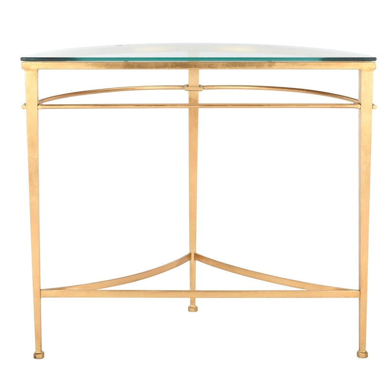 Console en verre doré vintage – 36 pouces de large x 15 pouces de profondeur x 31 pouces de haut – 36Lx15Px31H