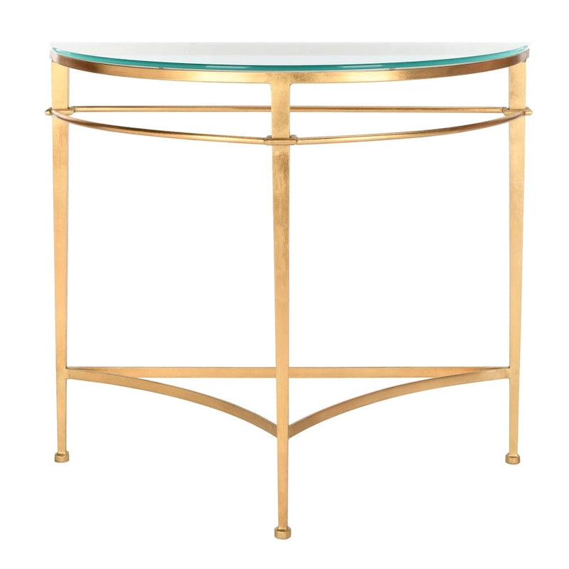 Console en verre doré vintage – 36 pouces de large x 15 pouces de profondeur x 31 pouces de haut – 36Lx15Px31H