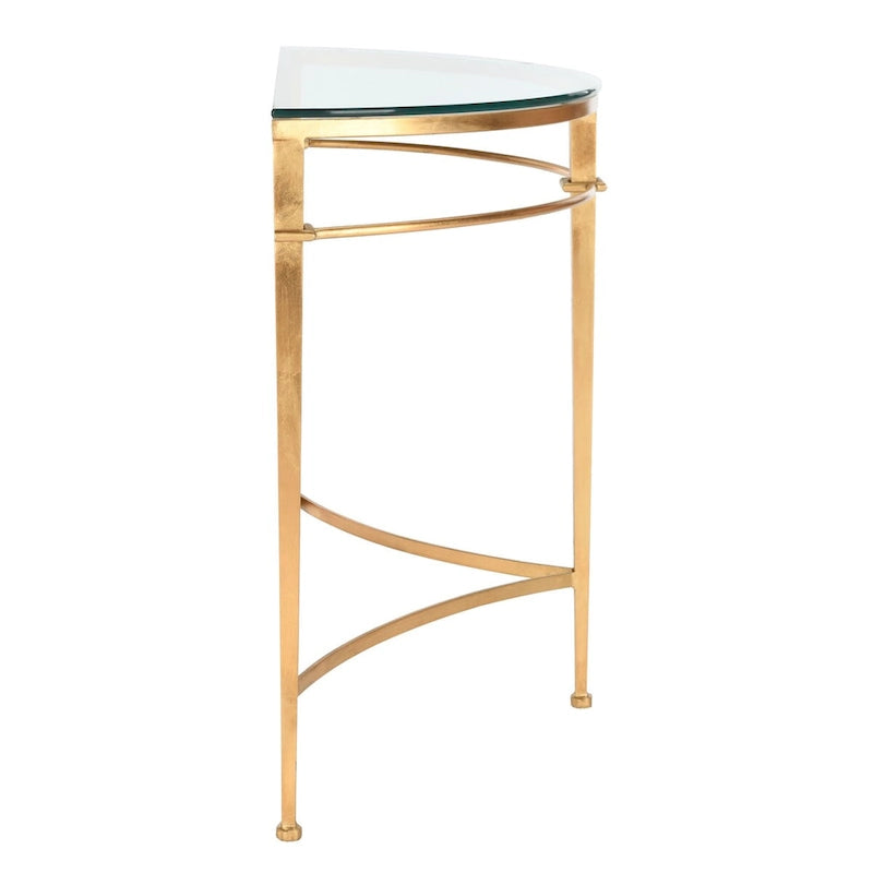 Console en verre doré vintage – 36 pouces de large x 15 pouces de profondeur x 31 pouces de haut – 36Lx15Px31H
