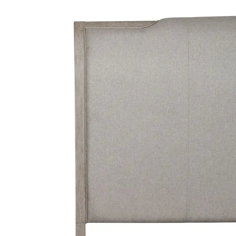 Lit King-size rembourré couleur taupe délavé et champagne argenté