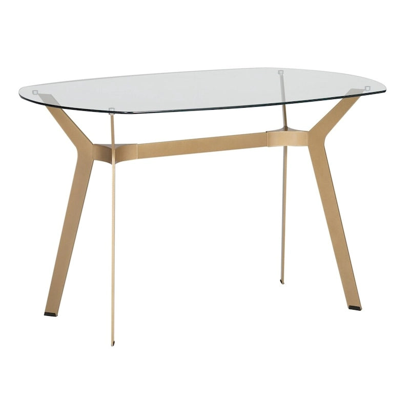 Bureau moderne de 48 po avec métal et verre