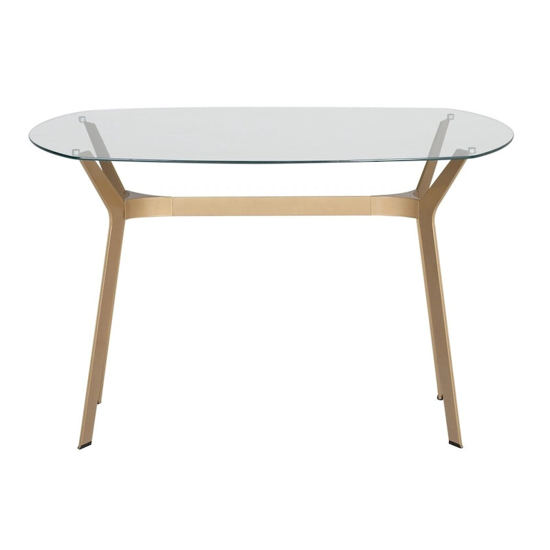 Bureau moderne de 48 po avec métal et verre