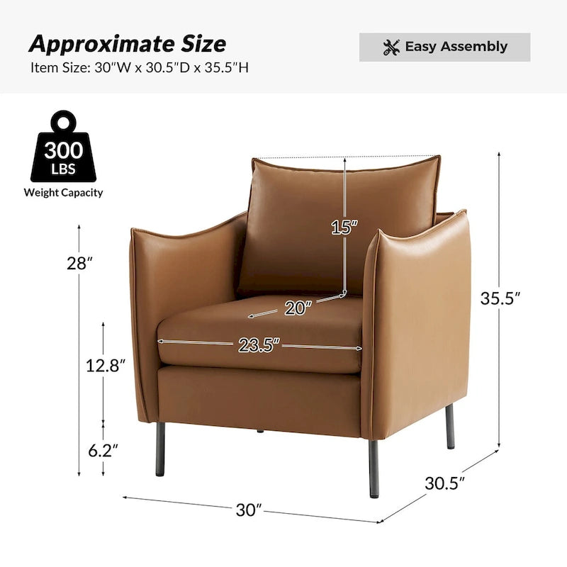 Fauteuil moderne en tissu résistant aux rayures avec pieds en métal noir, deux fauteuils par lot.