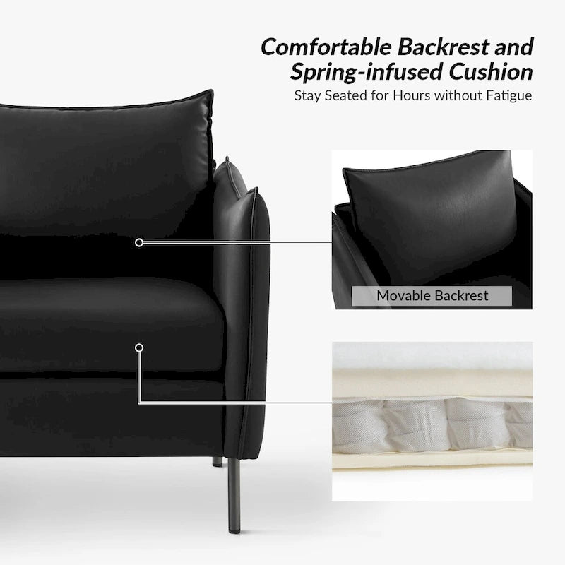 Fauteuil moderne en tissu résistant aux rayures avec pieds en métal noir, deux fauteuils par lot.