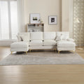 Canapé modulaire moderne en tissu chenille grand format en forme de U