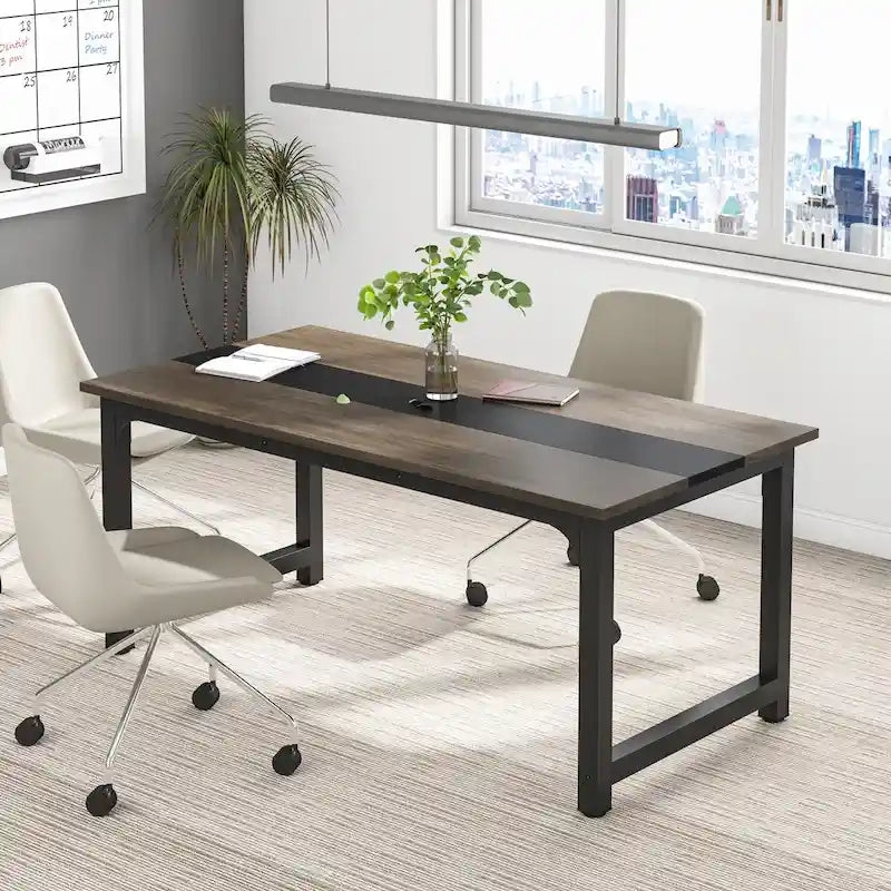 Petite table de conférence, table de réunion pour 4-6 personnes - 160 L x 80 l x 74 H cm
