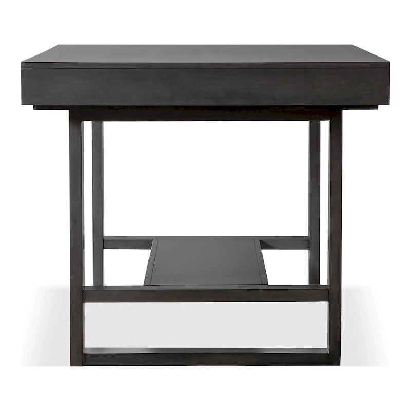 Table de salle à manger haute de bar en bois massif noir de 60 pouces avec tiroirs