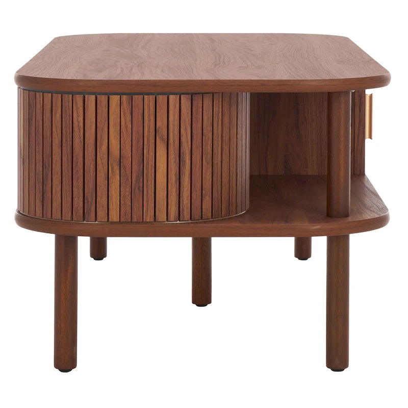 Table basse porte roulante – 43 cm de large x 22 cm de profondeur x 17 cm de haut