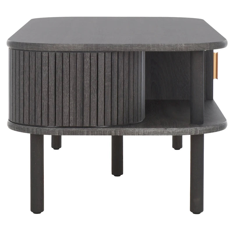 Table basse porte roulante – 43 cm de large x 22 cm de profondeur x 17 cm de haut