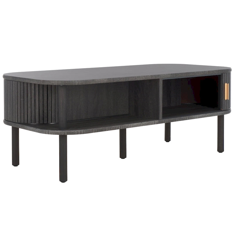 Table basse porte roulante – 43 cm de large x 22 cm de profondeur x 17 cm de haut