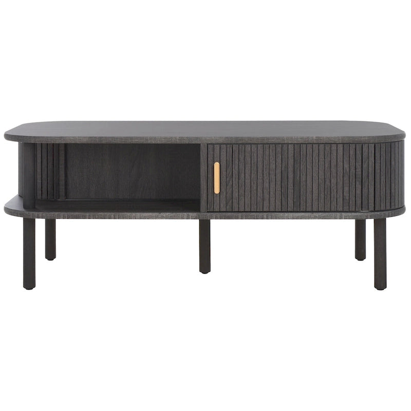 Table basse porte roulante – 43 cm de large x 22 cm de profondeur x 17 cm de haut
