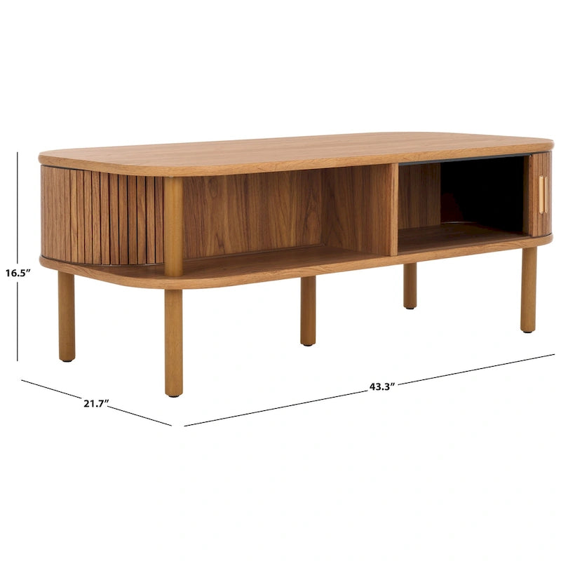 Table basse porte roulante – 43 cm de large x 22 cm de profondeur x 17 cm de haut